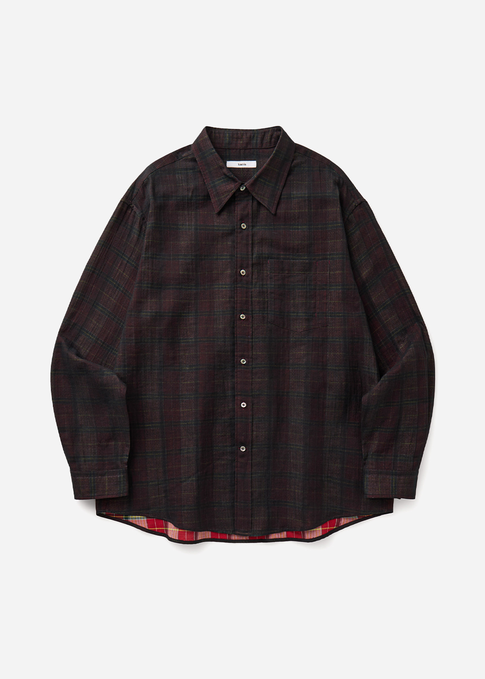 DOUBLE FACE CHECK SHIRTS [BROWN/RED]
